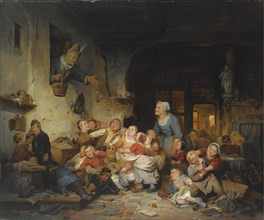 The Village School. Artist: Braekeleer, Ferdinand de, the Elder (1792-1883)
