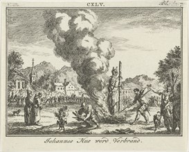 Burning of Jan Hus at the stake, Mid of the 18th century. Artist: Fokke, Simon (1712-1784)