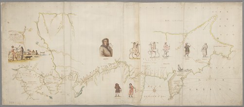 The Map of the First Kamchatka Expedition, 1725-1730. Artist: Bering, Vitus Jonassen (1681-1741)