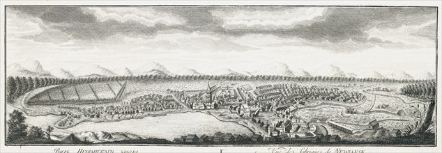 View of Nevyansk factories, ca 1735. Artist: Lürsenius, Johann Wilhelm (1704-1771)