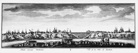 View of Tyumen, ca 1735. Artist: Lürsenius, Johann Wilhelm (1704-1771)