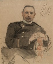 Portrait of Stepan Petrovich Krachkovsky (1866 1913), 1907. Artist: Repin, Ilya Yefimovich (1844-1930)