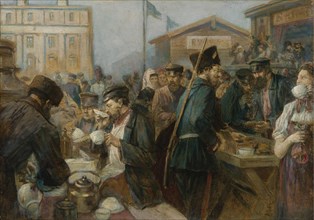 The Meal in Saint Petersburg. Artist: Urlaub, Johann-Georg-Christian (1844-1914)