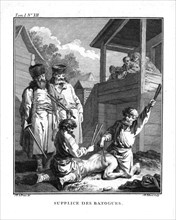 Punishment with batogs. From Voyage en Sibérie, 1766. Artist: Le Prince, Jean-Baptiste (1734-1781)