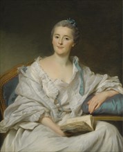 Portrait of Marie-Françoise Julie Constance Filleul, Marquise de Marigny with a book. Artist: Roslin, Alexander (1718-1793)