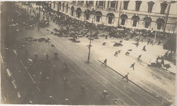Government Troops Firing on Demonstrators, July 4, 1917, 1917. Artist: Bulla, Karl Karlovich (1853-1929)
