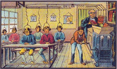 At school. From the series Visions of the Year 2000, 1899. Artist: Côté, Jean-Marc (active End of 19th cen.)