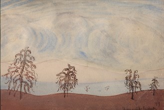 Landscape with trees, 1917. Artist: Voloshin, Maximilian (1877-1932)