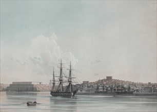 New Marine Barracks and Inner Harbor of Sevastopol, 1850s. Artist: Aivazovsky, Ivan Konstantinovich (1817-1900)