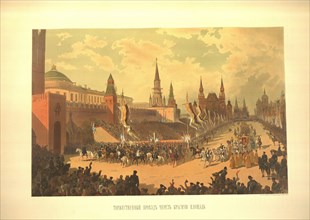 The Ceremonial Entry of Alexander III in the Red Square (From the Coronation Album), 1883. Artist: Karasin, Nikolai Nikolayevich (1842-1908)