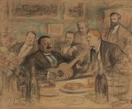 Konstantin Korovin's name day party, 1912. Artist: Pasternak, Leonid Osipovich (1862-1945)
