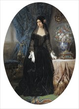 Portrait of Marie Duplessis (1824-1847), La Dame aux Camélias, c. 1840. Artist: Olivier, Jean-Charles (active 1840s)