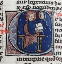 I'm reading the Letters of Abelard and Heloise. From the Bible moralisée, 13th century. Artist: Anonymous
