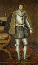 Portrait of King James I of England (1566-1625), c. 1605. Artist: De Critz (Decritz), John, the Elder (1551/2-1642)