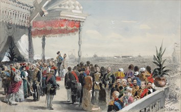 Public festivities following the coronation of Emperor Alexander III on Khodynka Field, 1883. Artist: Makovsky, Vladimir Yegorovich (1846-1920)