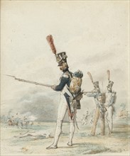 Infantry of the Jeune Garde in 1812. Artist: Lami, Eugène Louis (1800-1890)