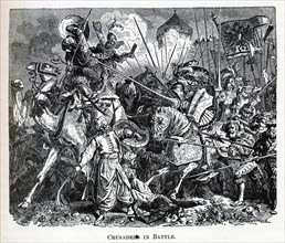 Crusaders in Battle, 1882. Artist: Anonymous