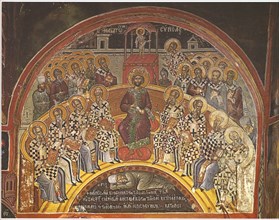 First Council of Nicaea, First Half of 16th century. Artist: Strelitzas, Theophanes (Theophanes the Cretan) (ca 1500-1559)