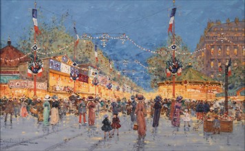 Foire aux Pains d'Epices. Place de la Nation, c. 1930. Artist: Galien-Laloue, Eugene (1854-1941)