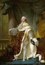 Portrait of the King Louis XVI (1754-1793) in his Coronation Robes, 1779. Artist: Callet, Antoine-François (1741?1823)
