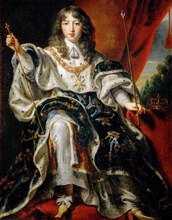 Louis XIV, King of France (1638-1715) in his Coronation Robes. Artist: Egmont, Justus van (1601-1674)