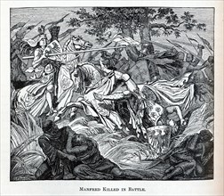 Manfred Killed in Battle, 1882. Artist: Anonymous