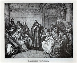 Huss before the Council, 1882. Artist: Anonymous
