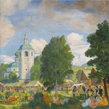 The Village Fair, 1920. Artist: Kustodiev, Boris Michaylovich (1878-1927)