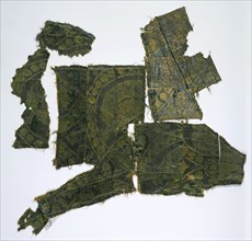 Fragments of a Caftan Covered with a Silk Fabric with a Senmurv Pattern. (Moshchevaya Balka Burial M Artist: Medieval Culture of the North Caucasian Silk Road