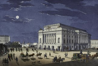 The Alexandrinsky Theatre in Saint Petersburg, First half of the 19th cent.. Artist: Beggrov, Karl Petrovich (1799-1875)