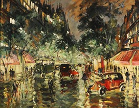 Rainy Night in Paris, 1930s. Artist: Korovin, Konstantin Alexeyevich (1861-1939)