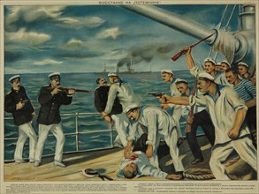 The mutiny on the battleship Potemkin in 1905.