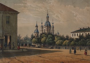 The Saint Andrew's Cathedral in Saint Petersburg, c.1833.
