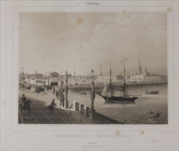 The Trinity Bridge in Saint Petersburg, 1840s.