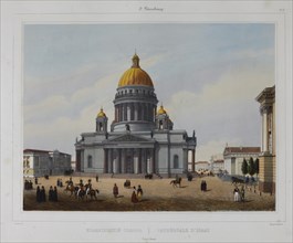 The Saint Isaac's Cathedral in Saint Petersburg, 1840s.