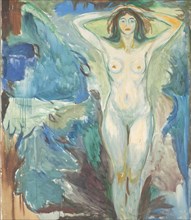 Standing Nude Against Blue Blackground, 1925-1930.