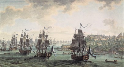 Russian squadron under the command of Ushakov passed the Bosporus, 1799.