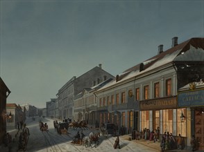 Kuznetsky Most (Blacksmith's Bridge) in Moscow, 1850s.