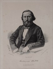 Portrait of the author Konstantin Sergeyevich Aksakov (1817-1860), 1860s.