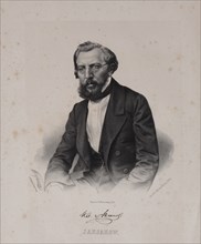 Portrait of the author Ivan Sergeyevich Aksakov (1823-1886), 1860s.