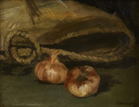 Still life with bag and garlic, 1861-1862.