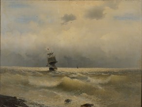 Ship off the coast, First half of the 19th century.