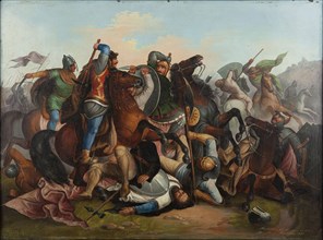 The Battle of Rudolph of Habsburg against Ottokar of Bohemia on 26 August 1278.