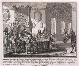 Conclusion of the Peace Treaty of Nystad on 20 August 1721.