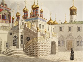 The Boyar Ground and the Church of Our Saviour behind the Gold Grid in the Moscow Kremlin.