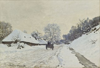 The Cart. Snow-covered road at Honfleur.