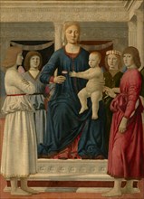 Virgin and Child Enthroned With Four Angels.