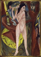 Nude from the Back with Mirror and Man.