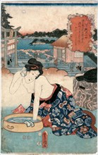 Goten-yama, from the series One Hundred Beautiful Women at Famous Places in Edo (Edo meisho hyakunin