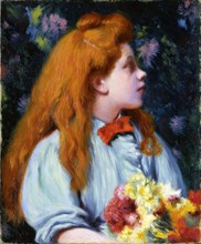 Girl with flowers.